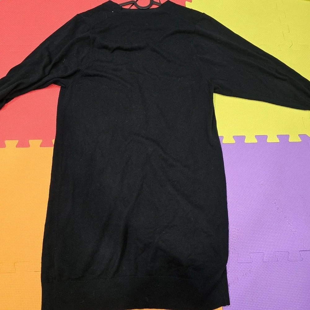 Uniqlo Black Rayon Blend Long Cardigan Sweater, Size M, Soft Knit‎